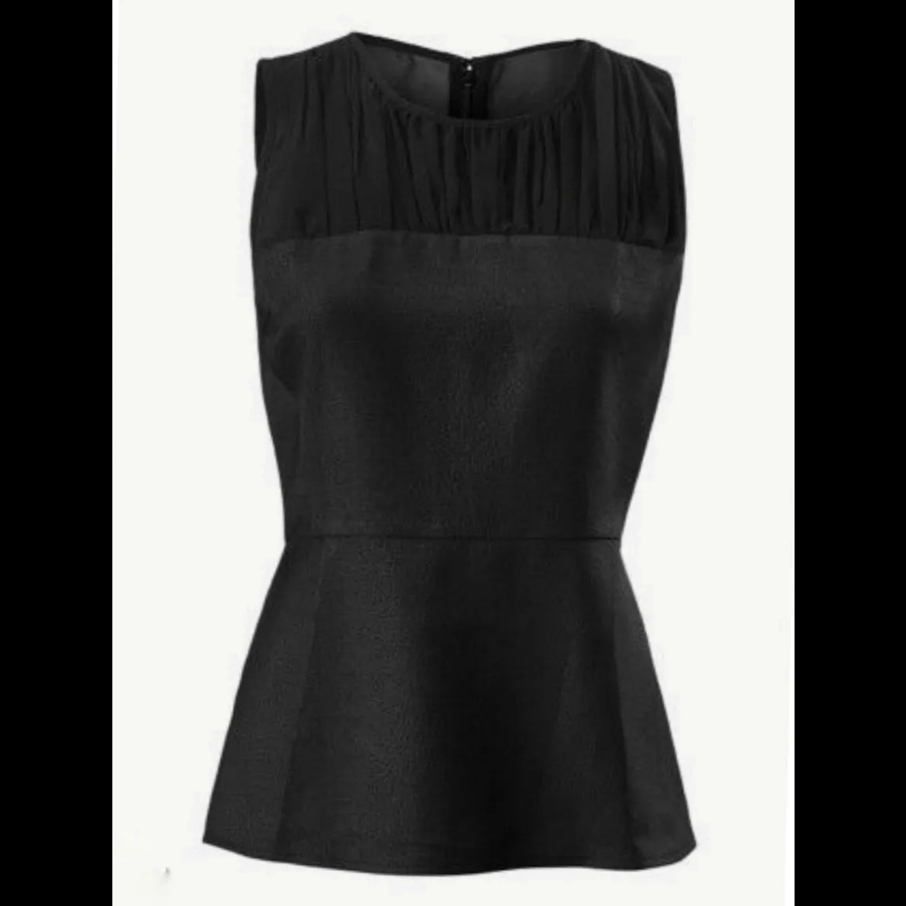 Cabi Bustier Peplum Black Embossed Snake Print Tank Top Blouse 3080